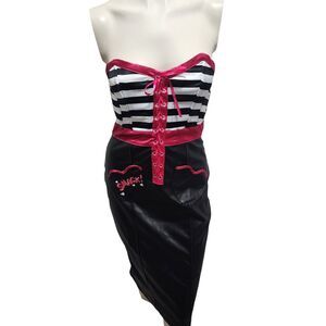 Unique Vintage Betty and Veronica Comicbook Popart Strapless Dress Wmns SZ 10/12